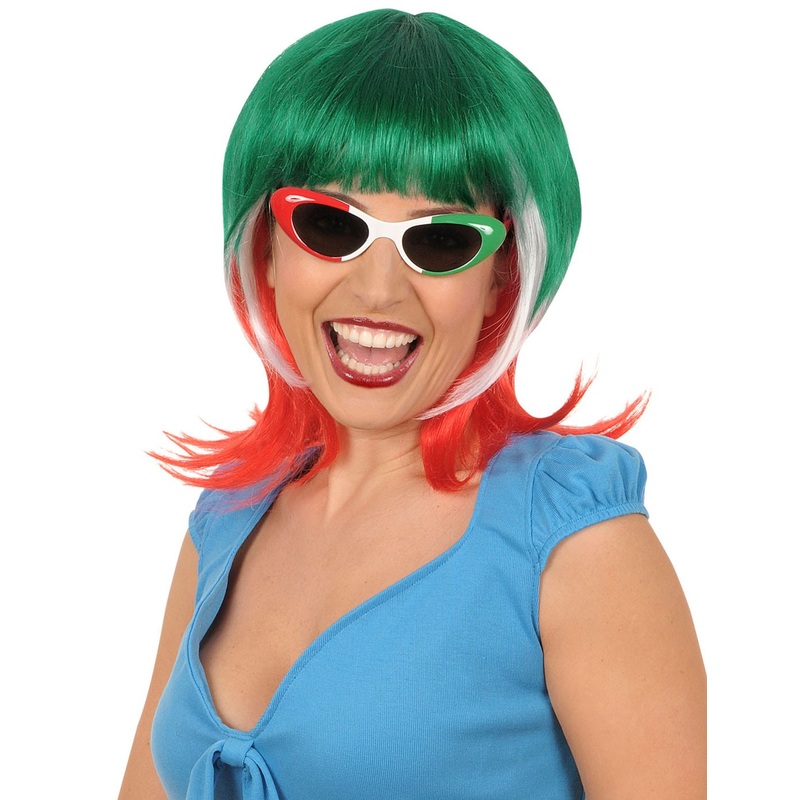 Italy fan ladies wig