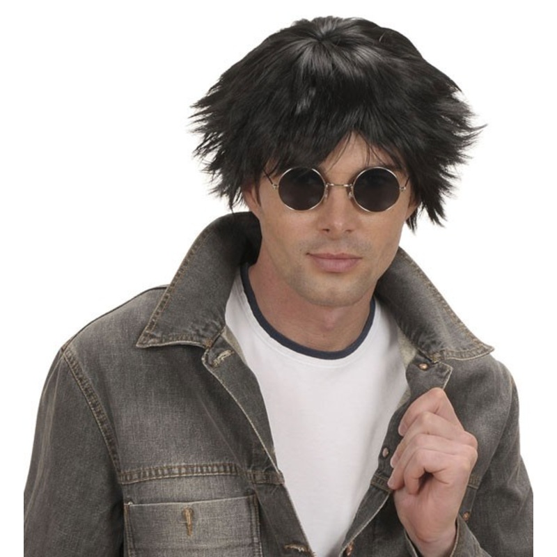 Black Britpop men's wig