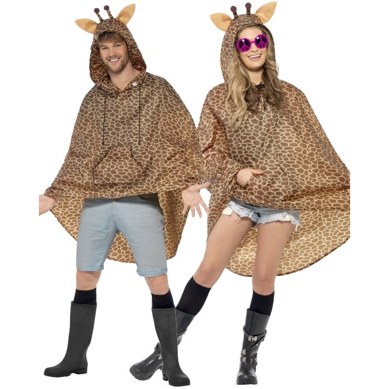 Brown giraffe party poncho