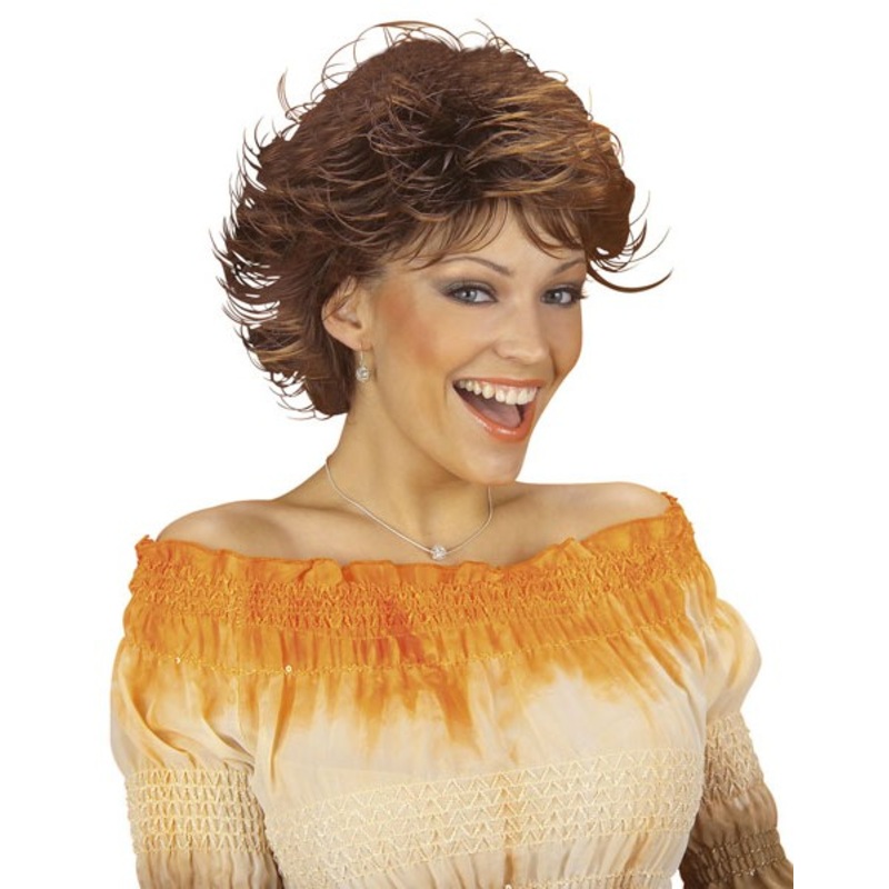 Brown sexy wet look wig