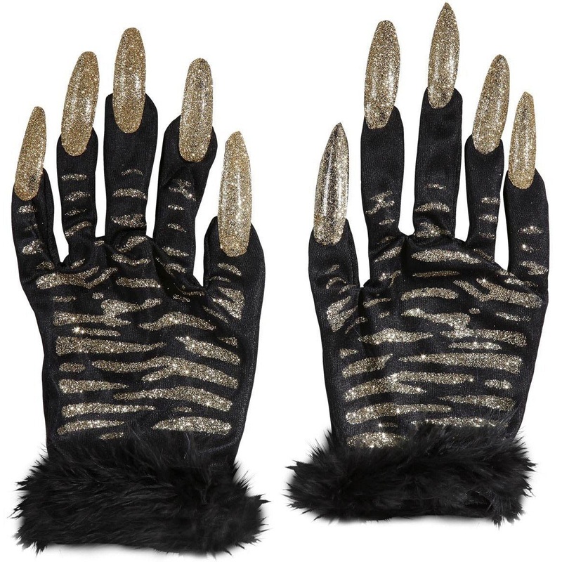 Glittering tiger claw gloves