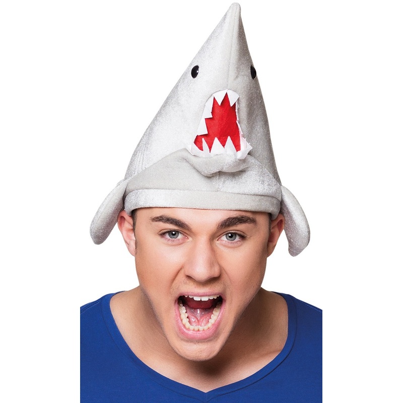 Gray great white shark hat