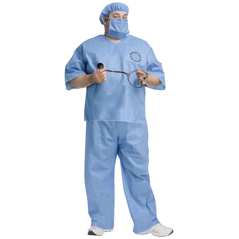 Plus size surgical doctor costume