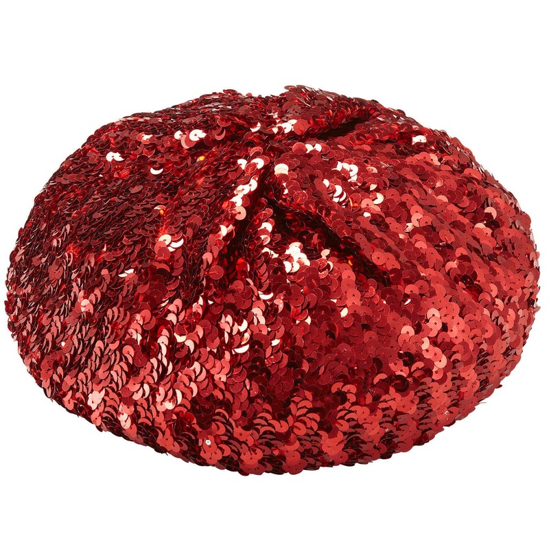 Red glitter sequin beret