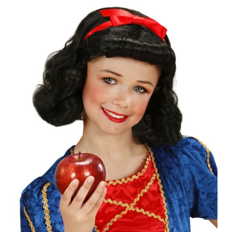 Snow white child wig with bow