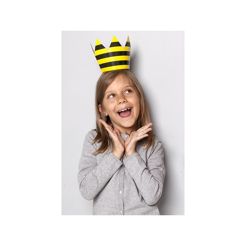 6 bees party crowns 10cm