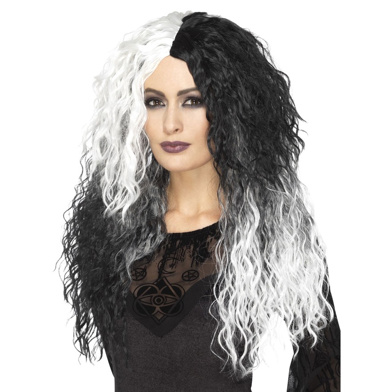 Black and white Halloween wig