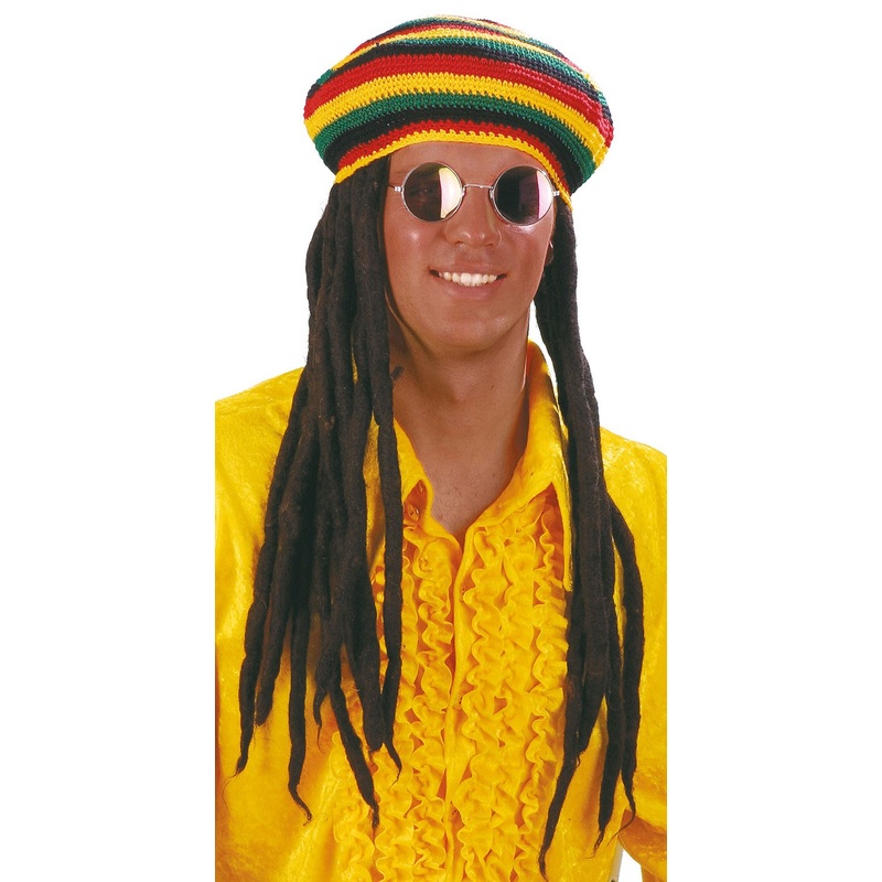 Jamaica beret hat with long dreadlocks