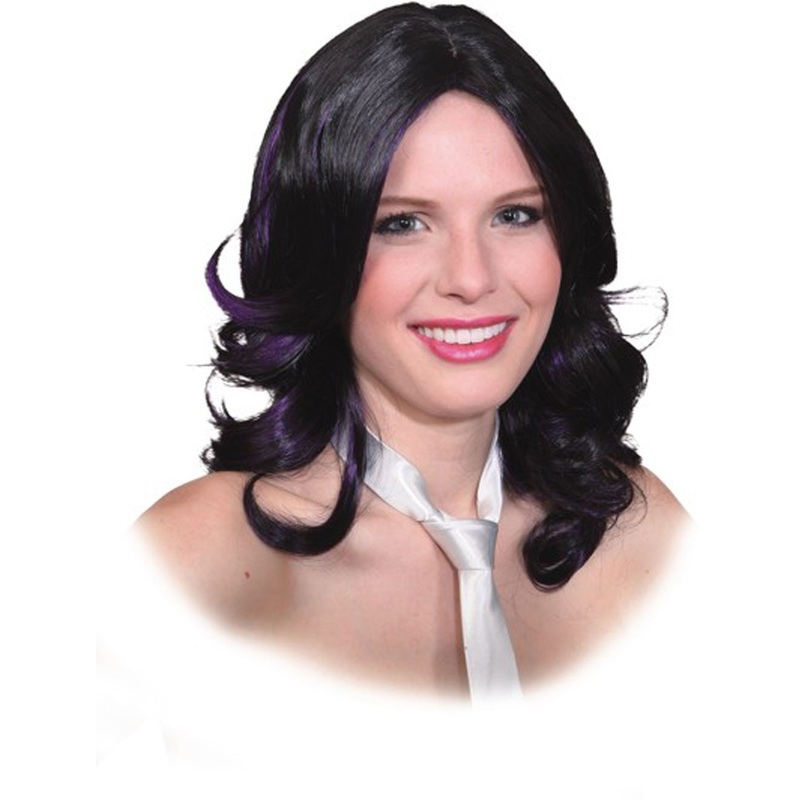 Lilly wig with purple streaks