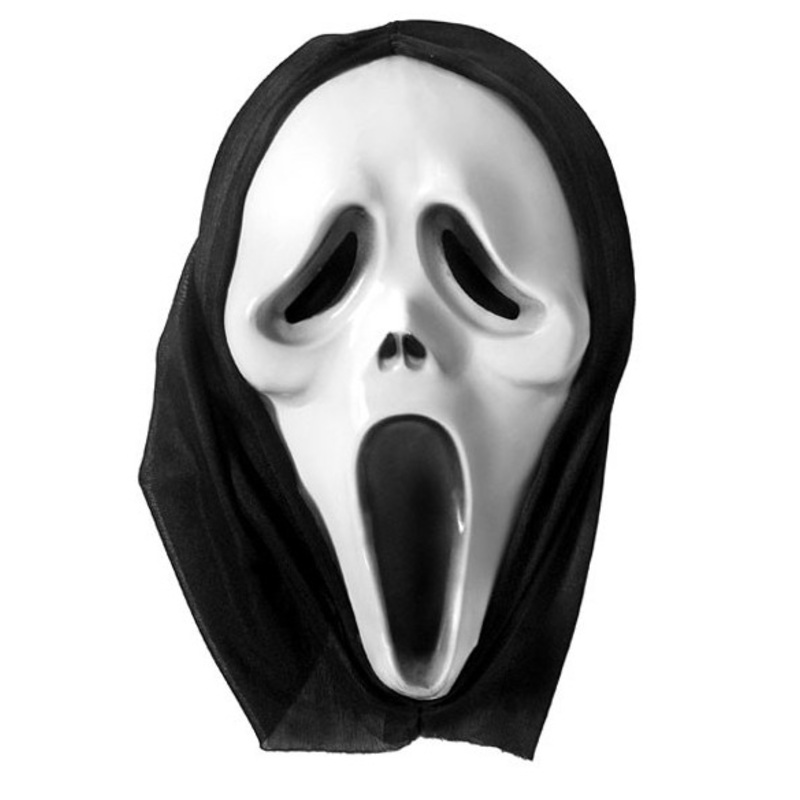 Scream mask with hood 30cm