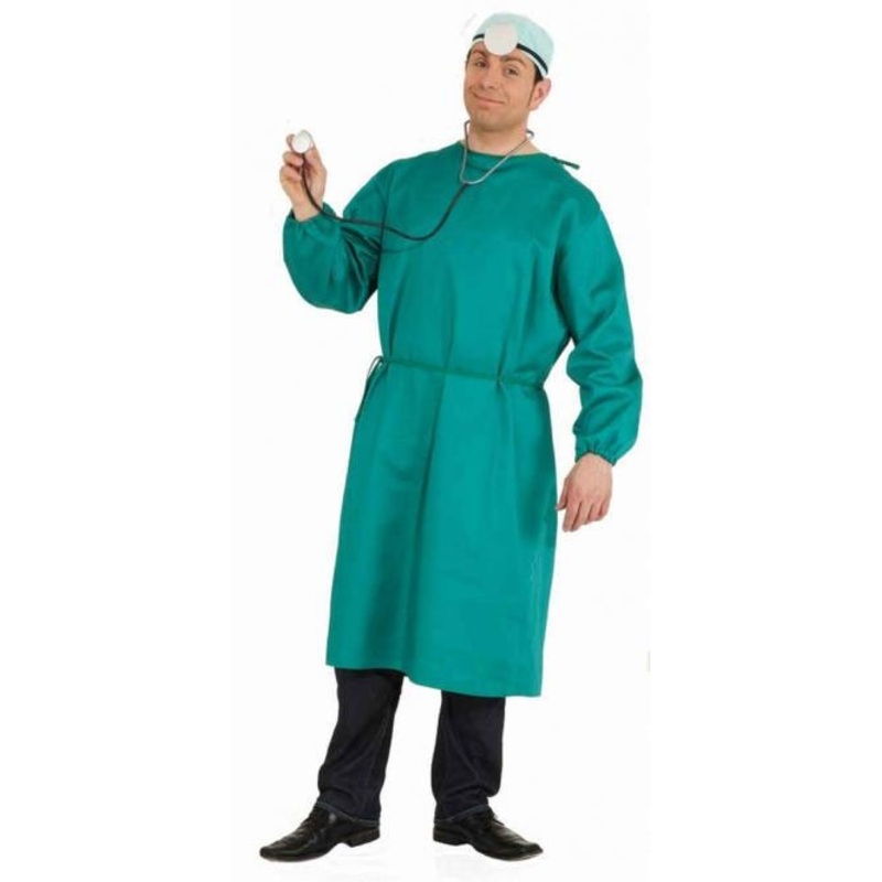 Senior doctor doctor's coat mens costume in turquoise