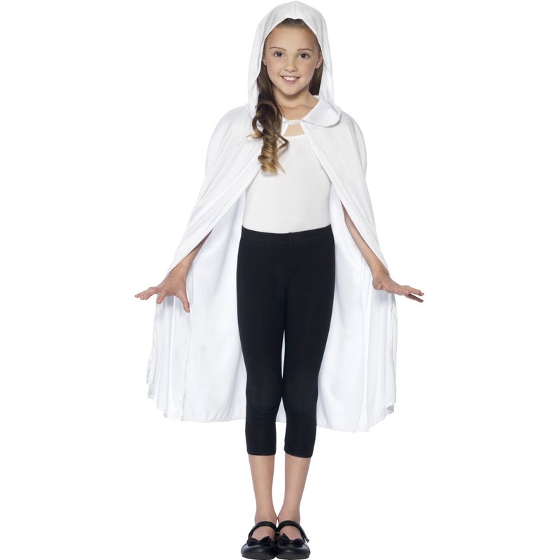 White wizard cape with hood for children