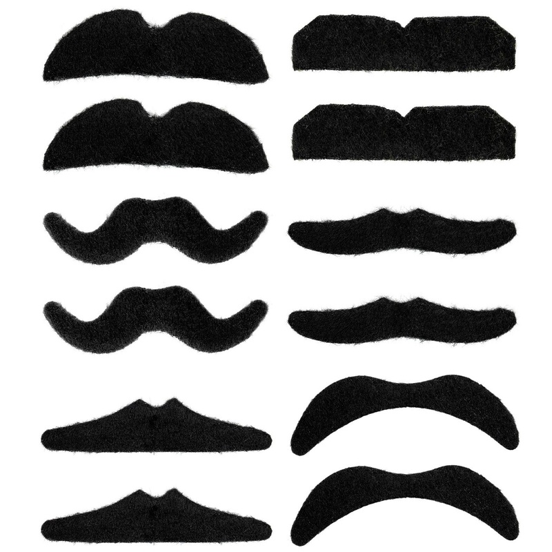 Beards black set of 12