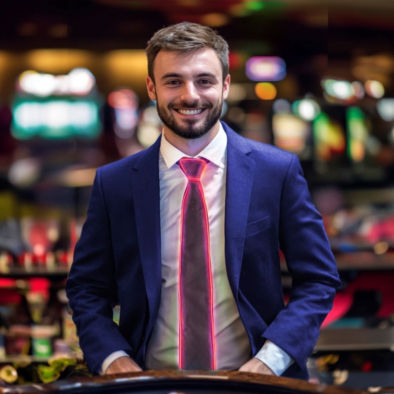 Black tie with light band in red