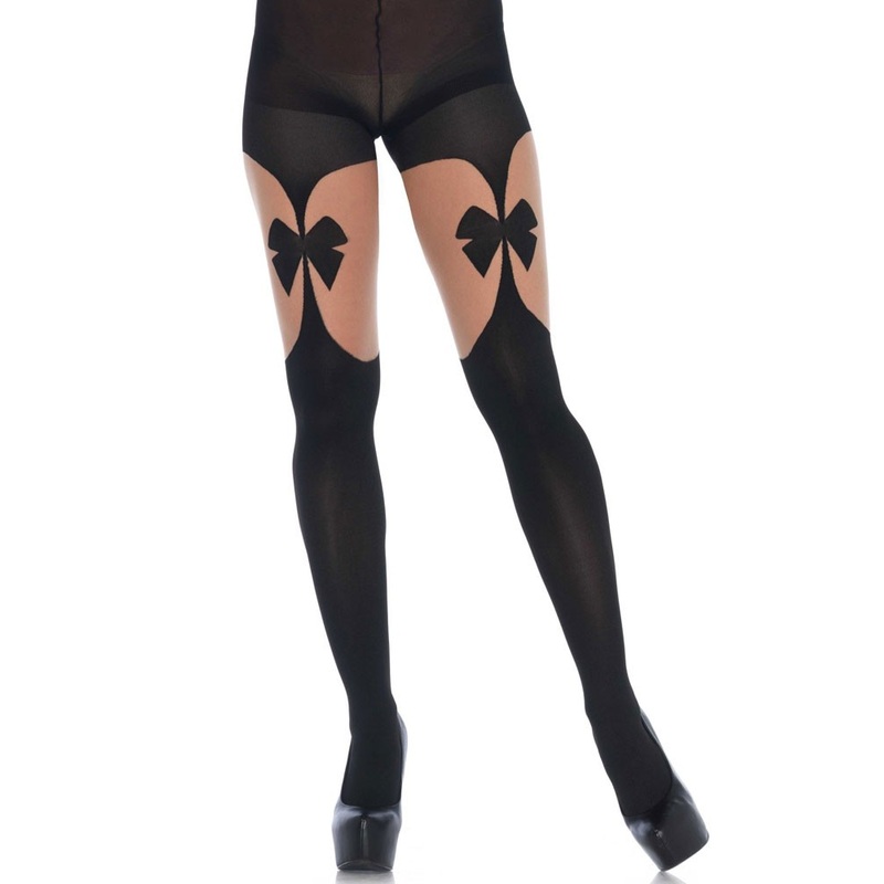 Black tights with garter belt