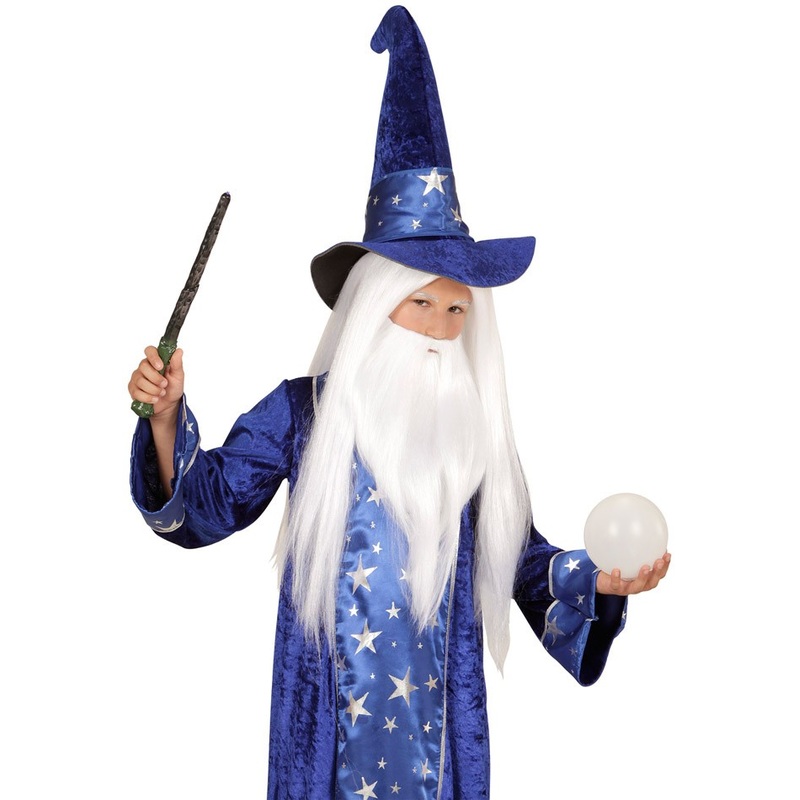 Children's Wizard Wig with Beard White