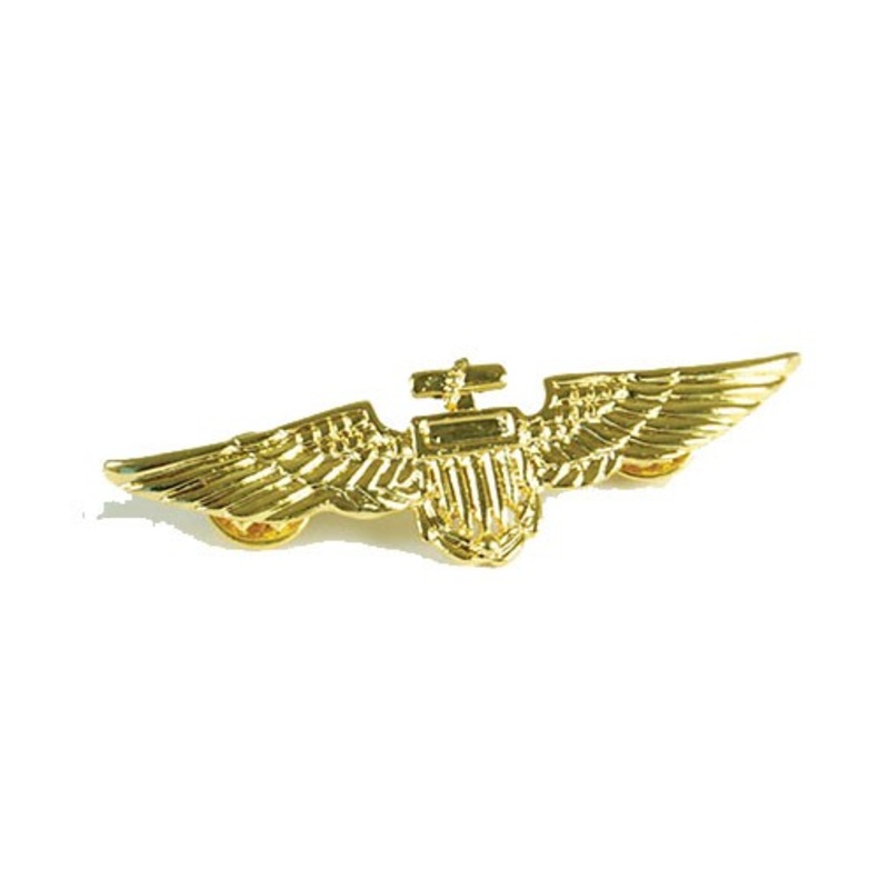 Golden pilot aviator badge