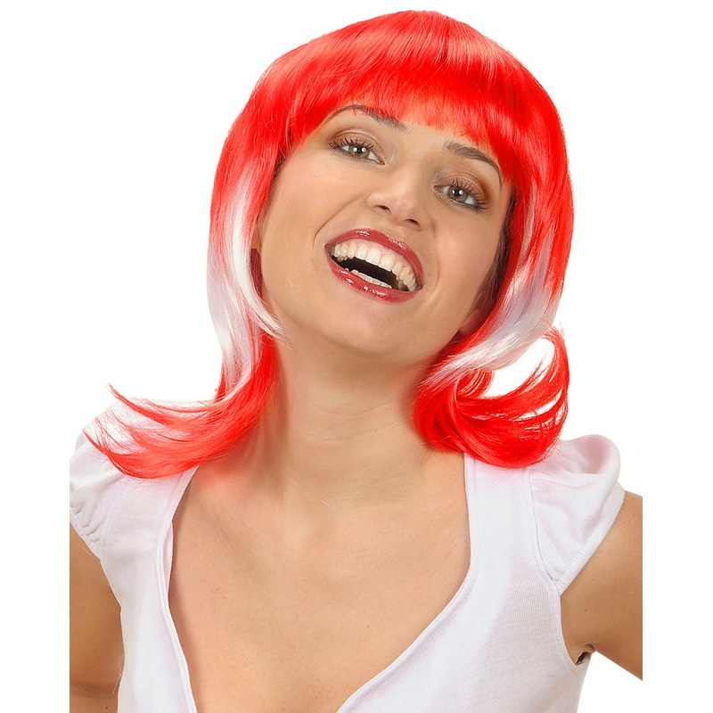 Multiway wig red-white