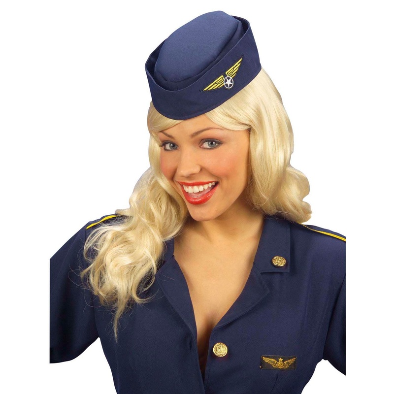 Navy blue stewardess hat