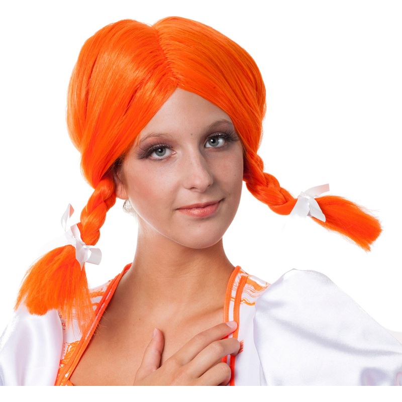 Orange Braves Girls Wig