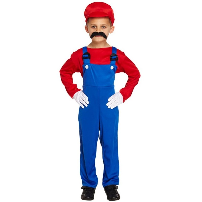 Red play hero plumber child costume