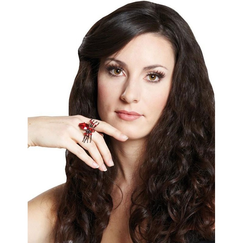 Ruby red gemstone spider ring for women