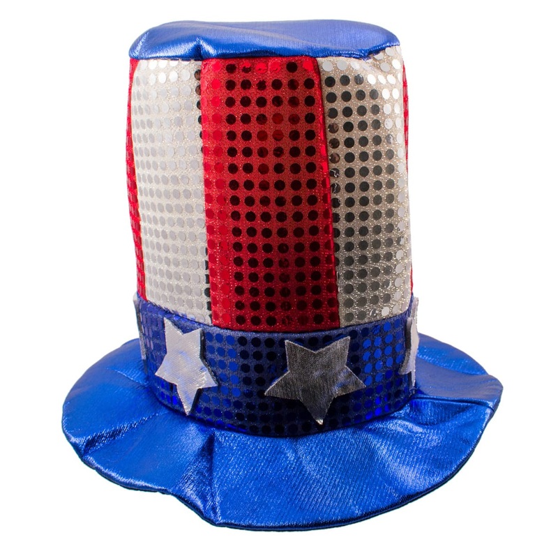 Sequin cylinder hat America