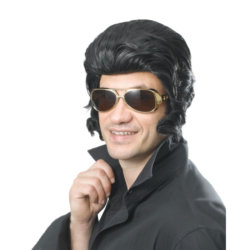 The King Lives Men's Wig With Sideburns