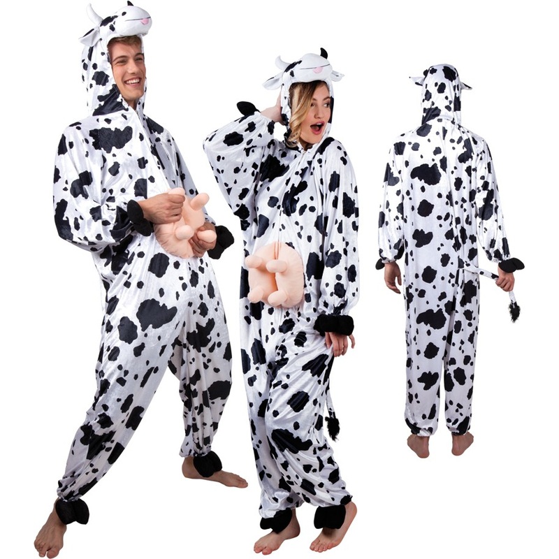 Unisex plush cow costume M-L