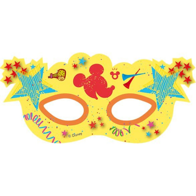 6 Mickey's party marathon cardboard masks