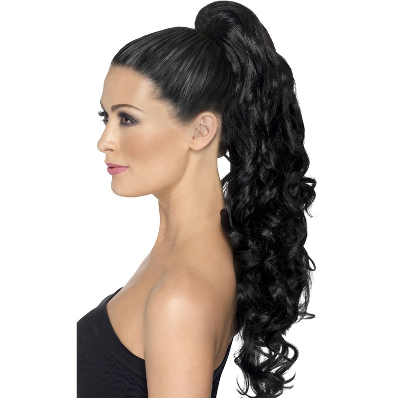 Black hair extension with practical clip