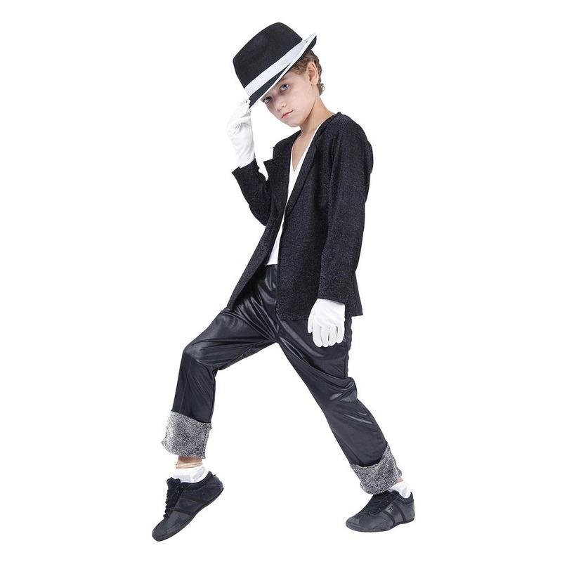 Black pop star stage outfit costume S