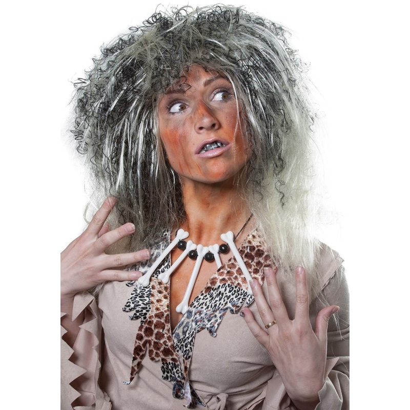 Cave woman wig blond-black
