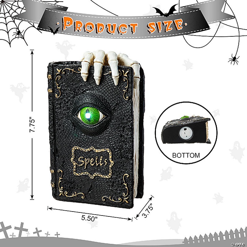 Glitzhome 7.75H Halloween Lighted Ghostbuster Resin Book