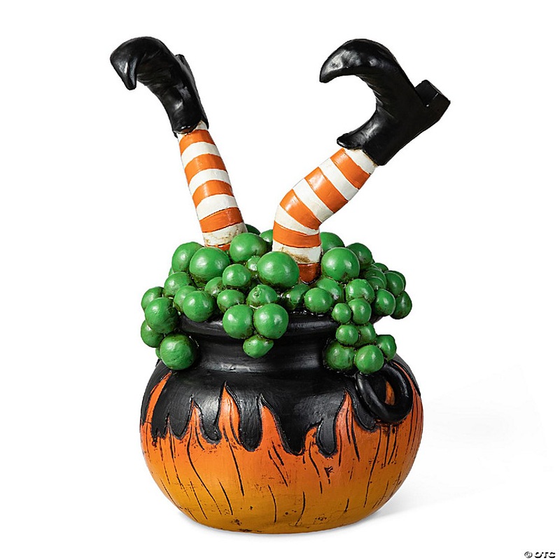 Glitzhome 8.75H  Halloween Polyresin  Witches With Cauldron Table Decor
