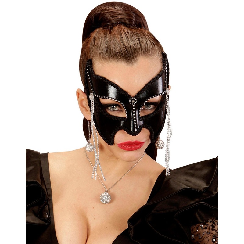 Noble rhinestone eye mask black