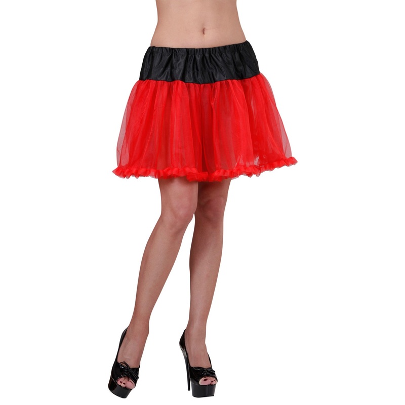 Red petticoat with black