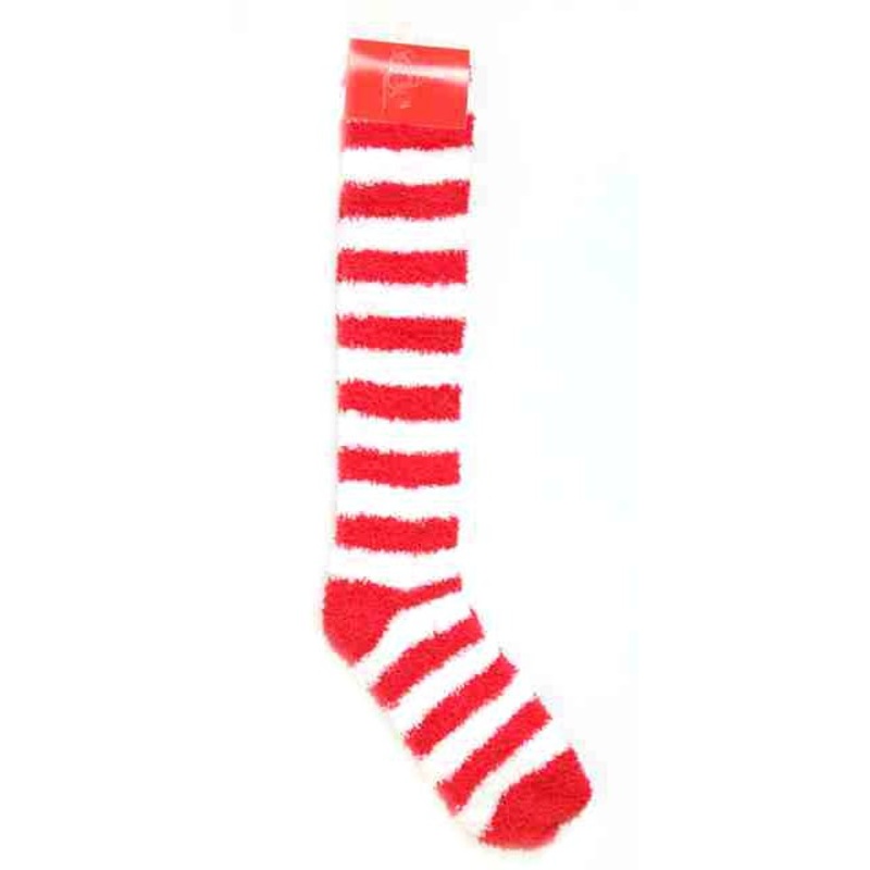 Soft red striped stockings
