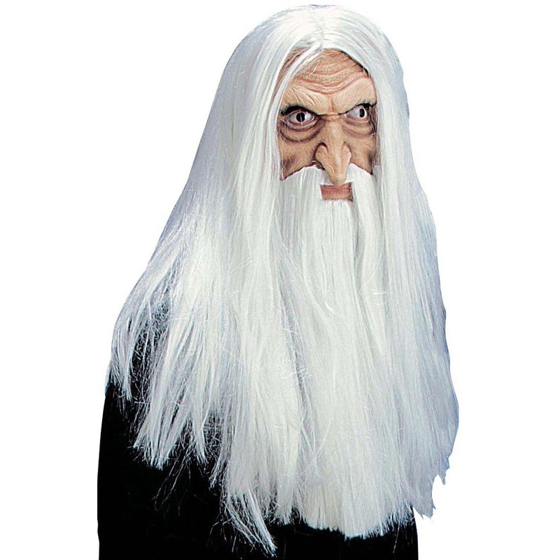 Wizard Face Beard Hair Beard Merlin Gandalf White