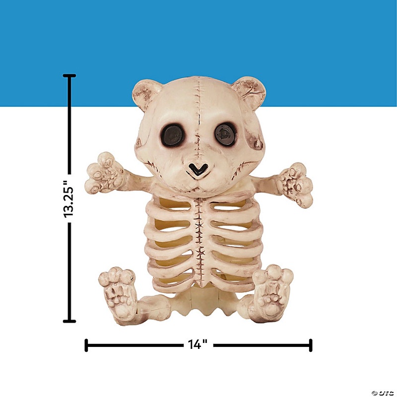 13 1/4 Sitting Bear Plastic Skeleton Halloween Tabletop Decoration