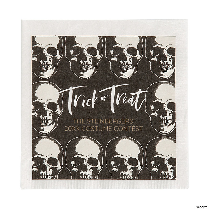 6 1/2 Bulk 50 Pc. Personalized Skeleton Luncheon Napkins