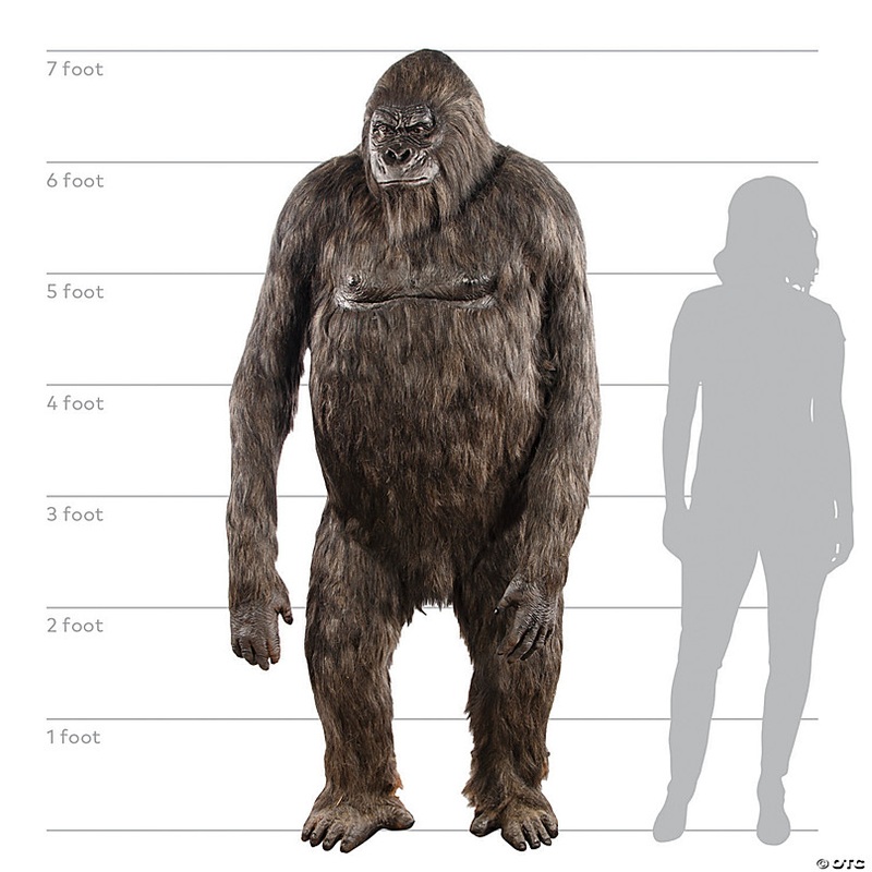 7 ft. Realistic Giant Latex Gorilla Mascot Decoration with Faux Fur