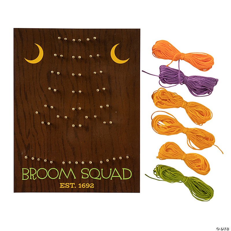 Halloween Witchs Broom String Art Sign