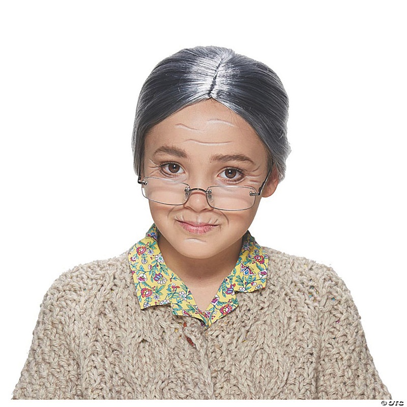 Kids Gray Old Lady Wig