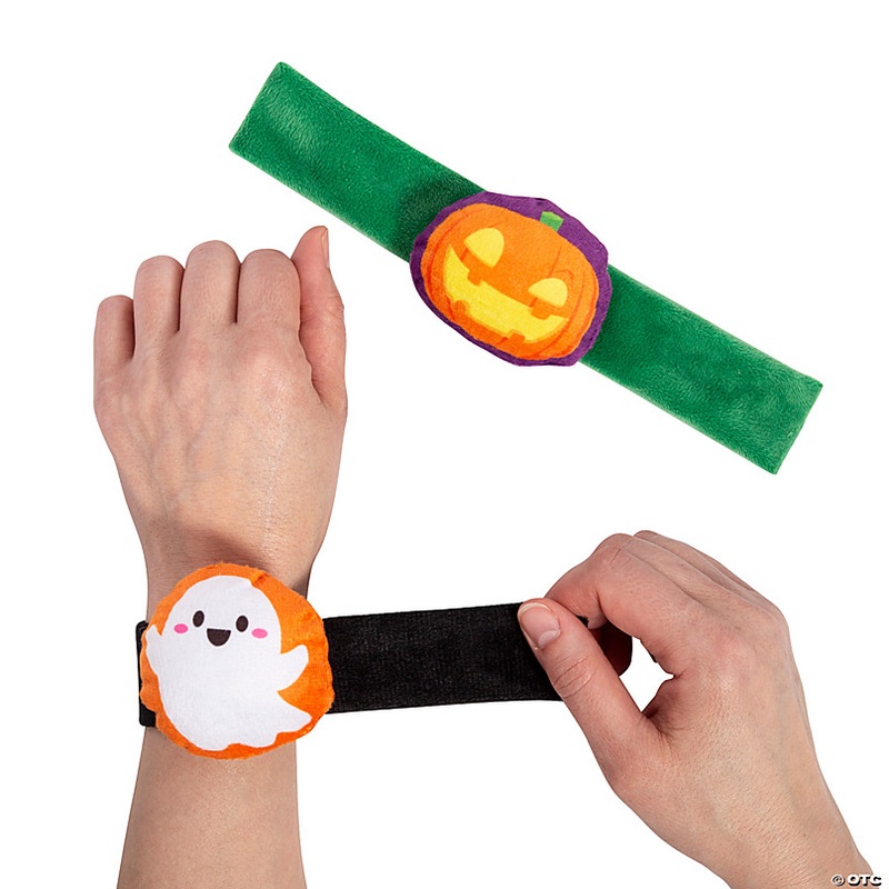Light-Up Stuffed Halloween Character Slap Bracelets - 12 Pc.