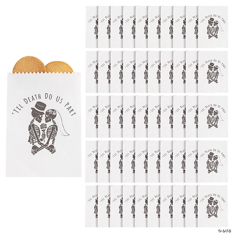 Mega Bulk 150 Pc. Til Death Do Us Part Halloween Wedding Treat Bags
