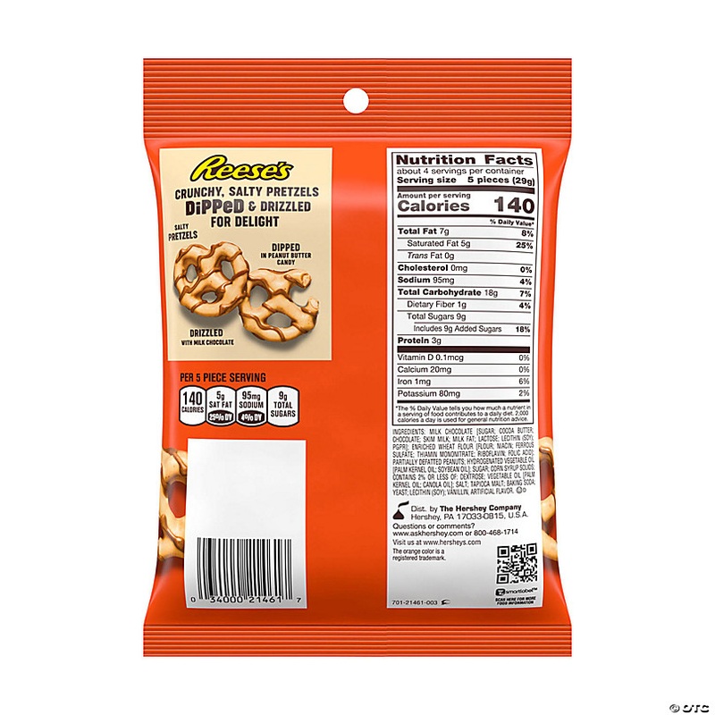 REESE'S Dipped Pretzels, 4.25 oz, 4 Count