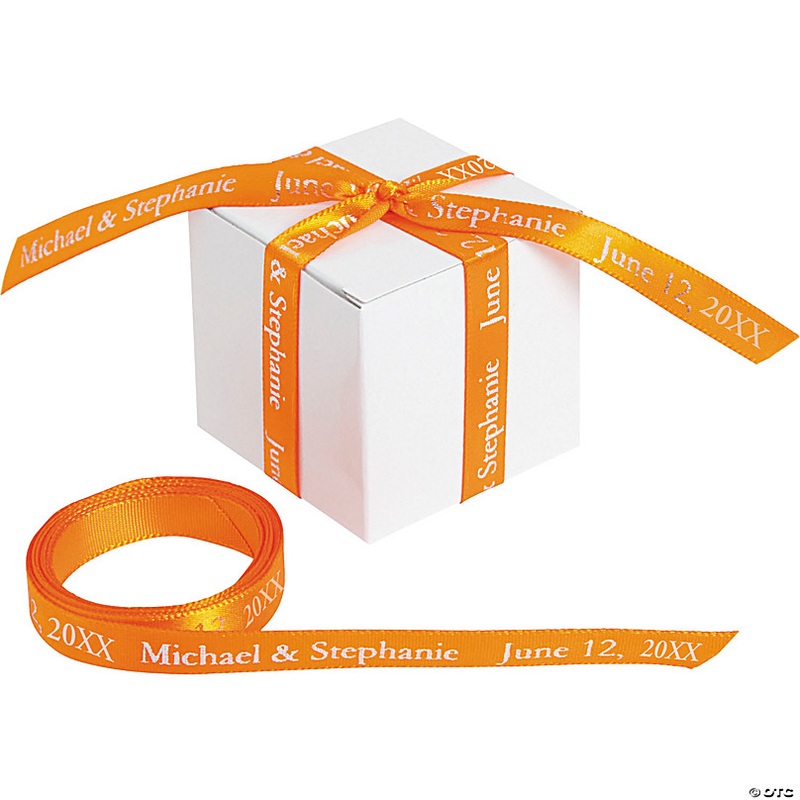 3/8 - Orange Personalized Ribbon - 25 ft.