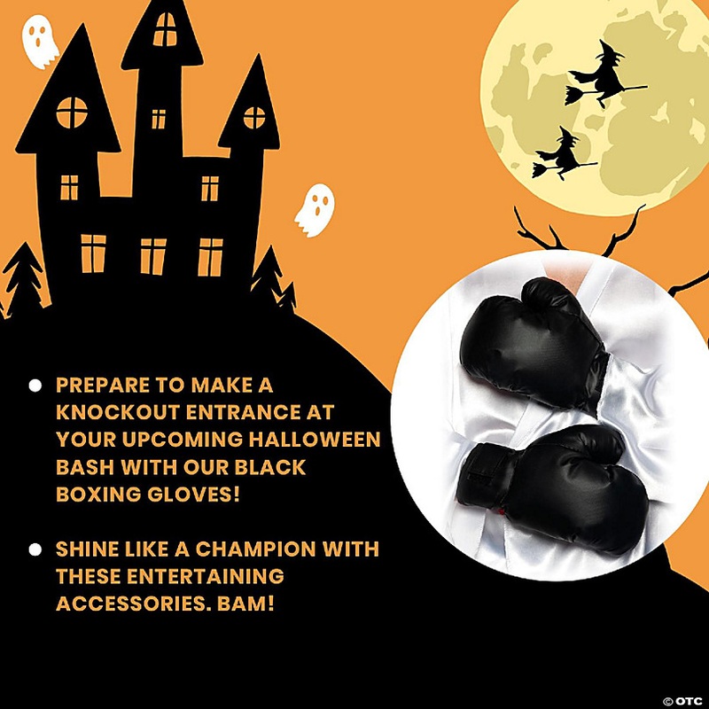 Black Boxing Gloves Adult Costume Accessory  OS