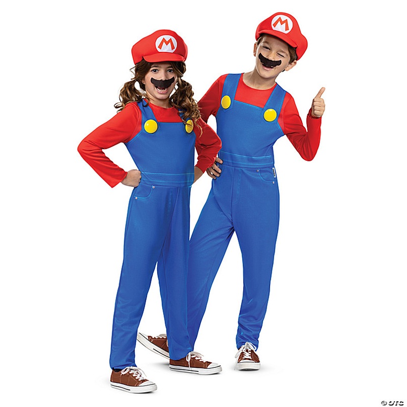 Kids Classic Elevated Super Mario Bros Mario Costume - Large 10-12